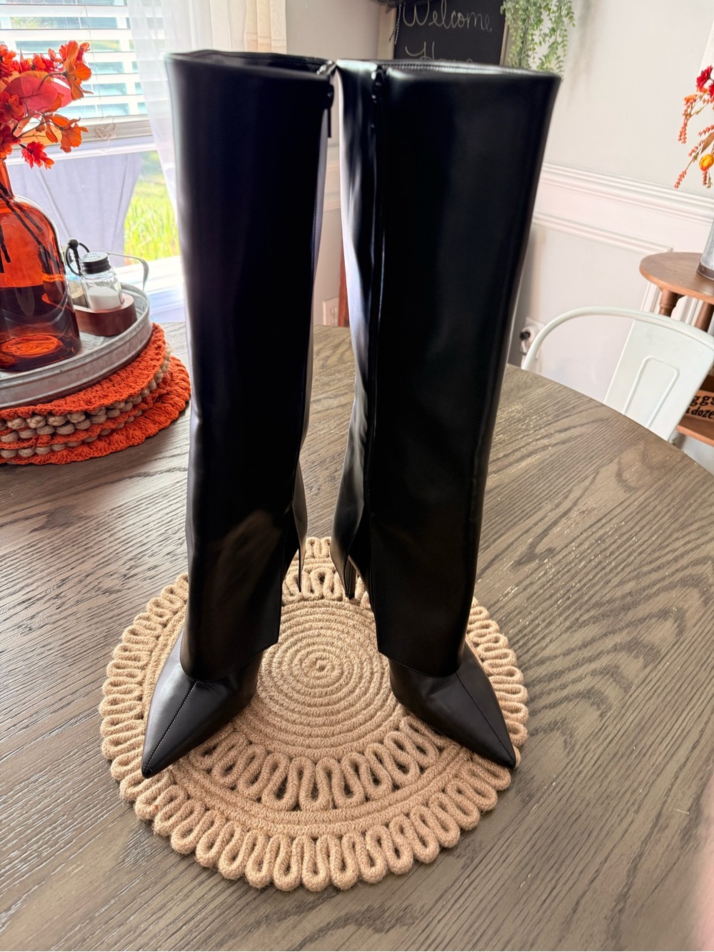 I.N.C International Concepts Skylar Black Knee High Stiletto boots Sz 8